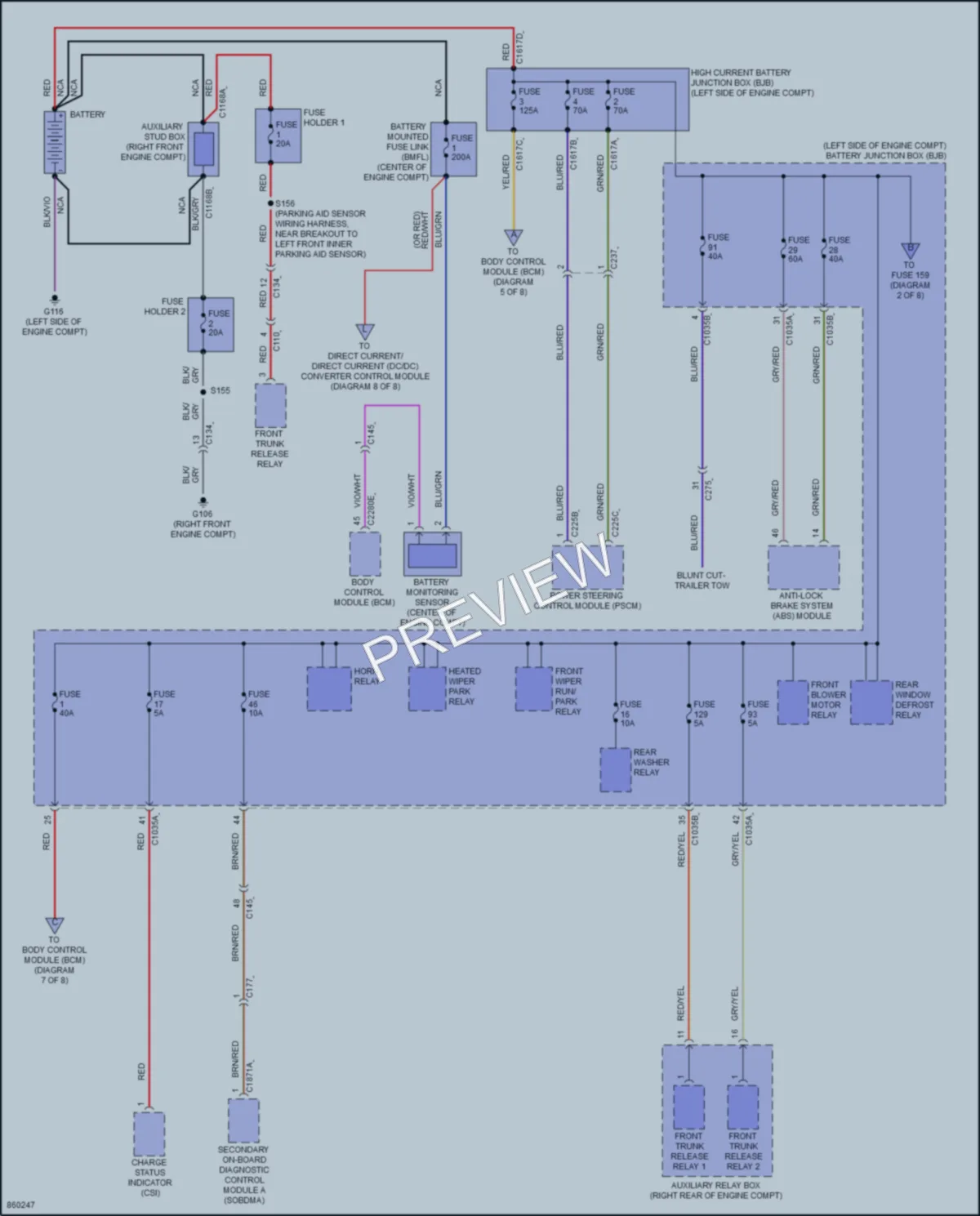 2024 Ford MustangMachE Power Distribution wiring diagram preview