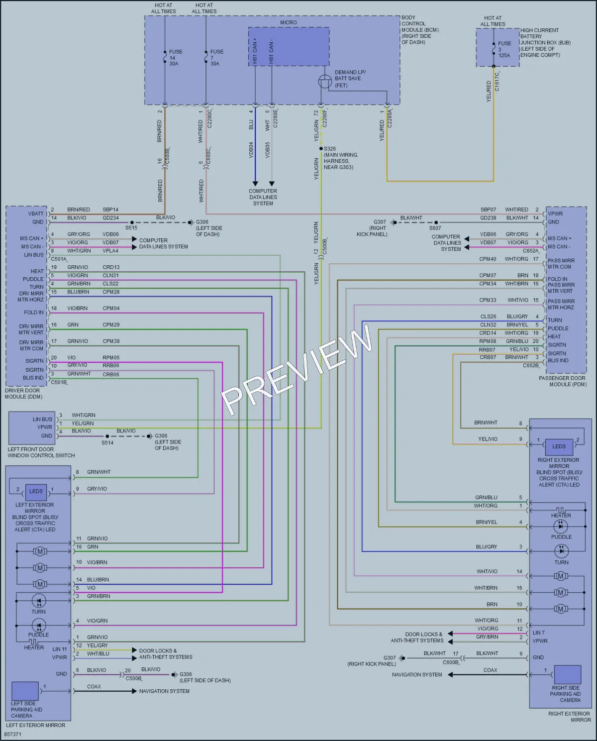2024 Ford MustangMachE Power Mirrors wiring diagram preview