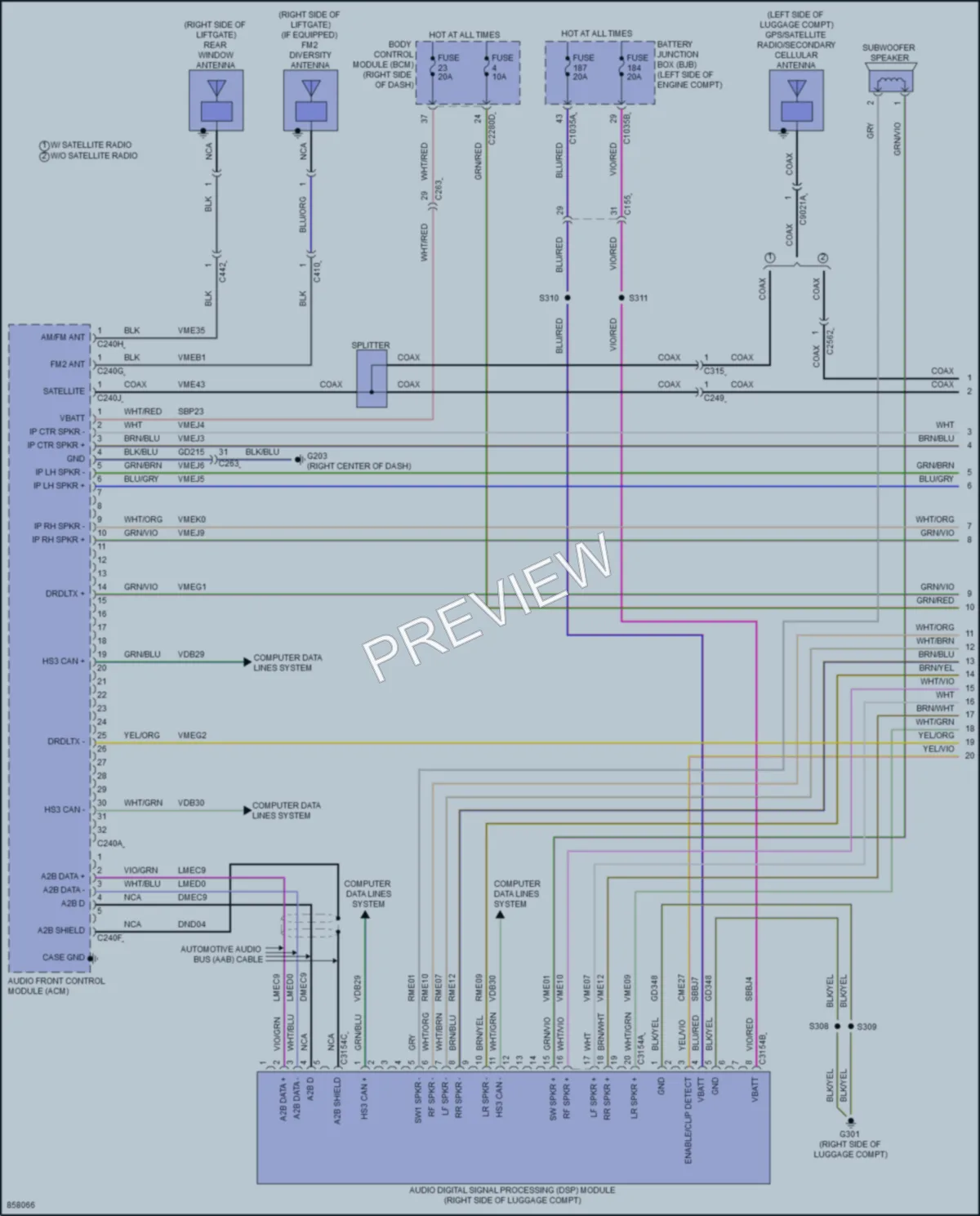 2024 Ford MustangMachE Radio wiring diagram preview