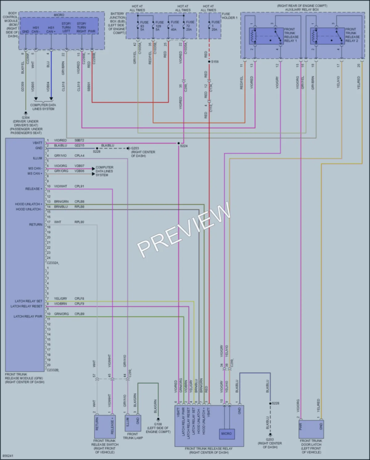 2024 Ford MustangMachE Trunk Tailgate Fuel Door wiring diagram preview