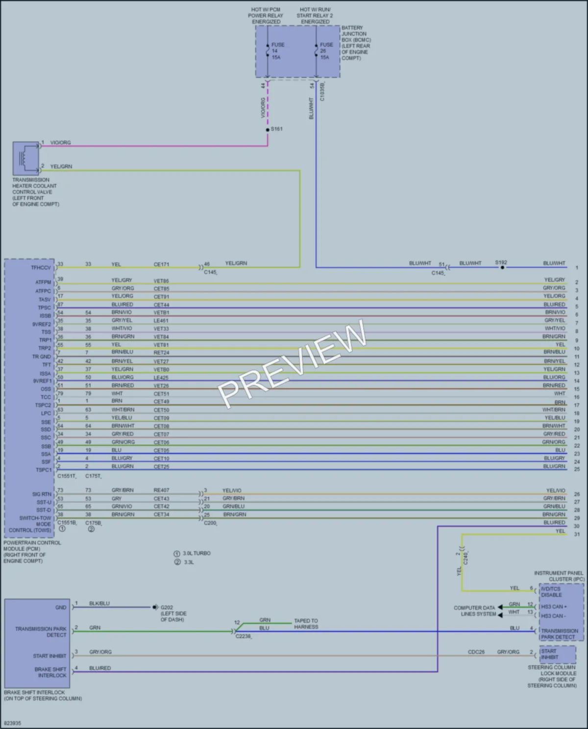 2024 Ford PoliceInterceptorUtility Transmission wiring diagram preview