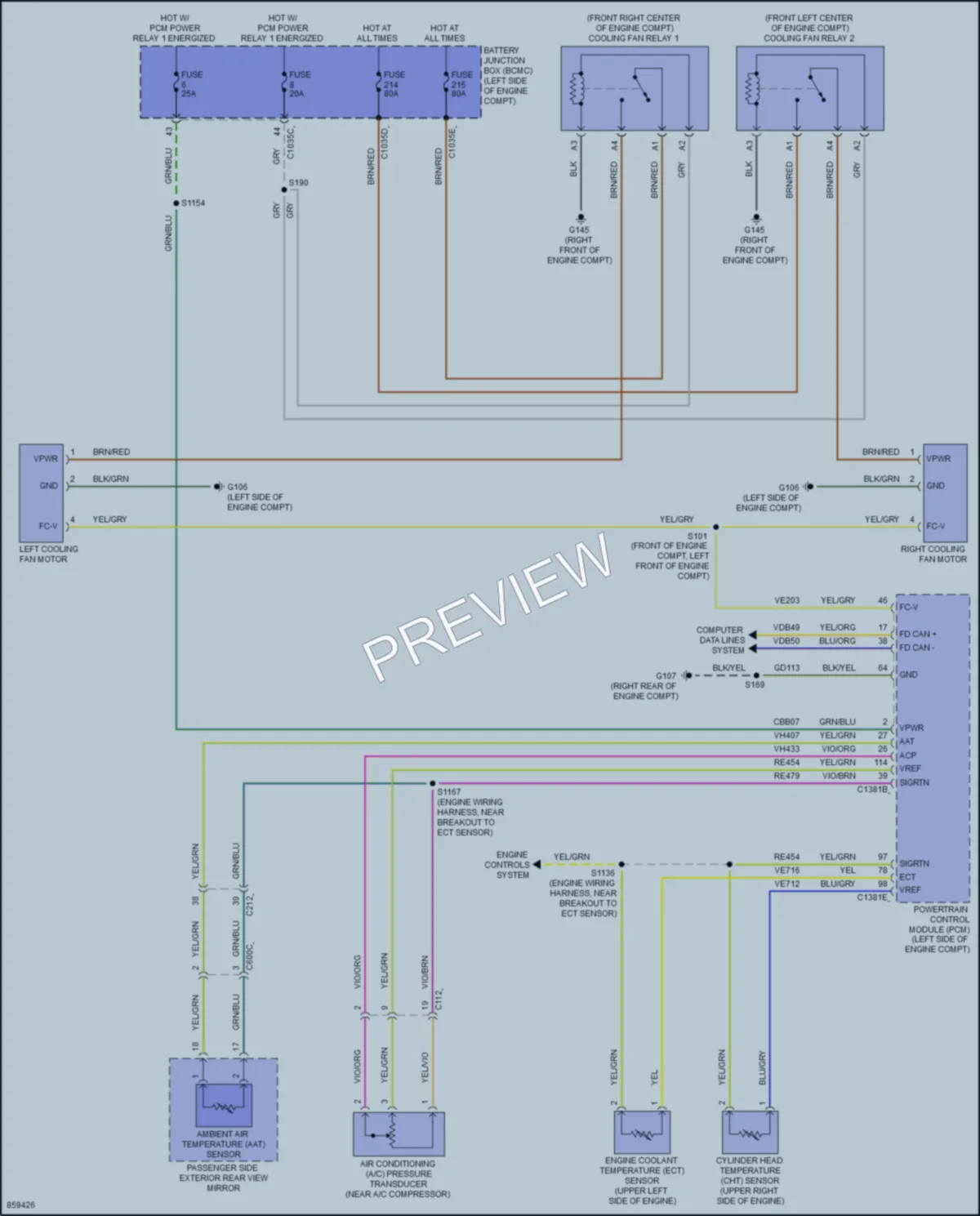 2024 Ford Ranger Cooling Fan wiring diagram preview