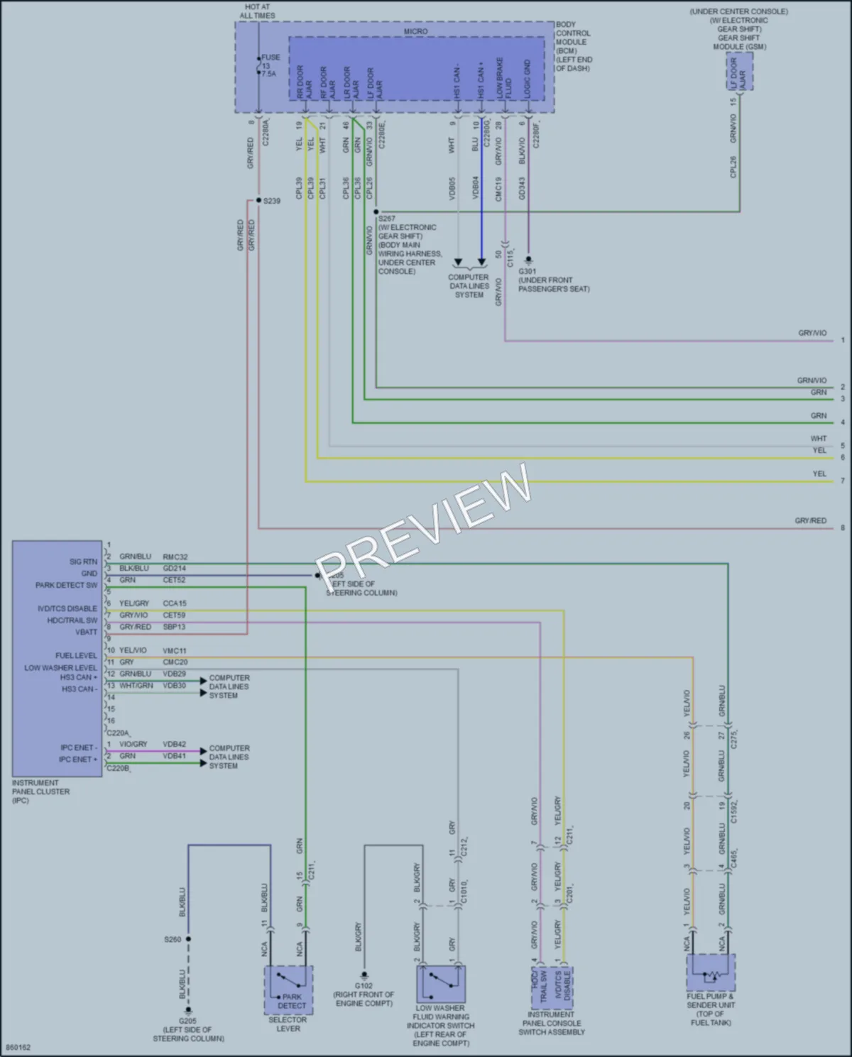 2024 Ford Ranger Instrument Cluster wiring diagram preview