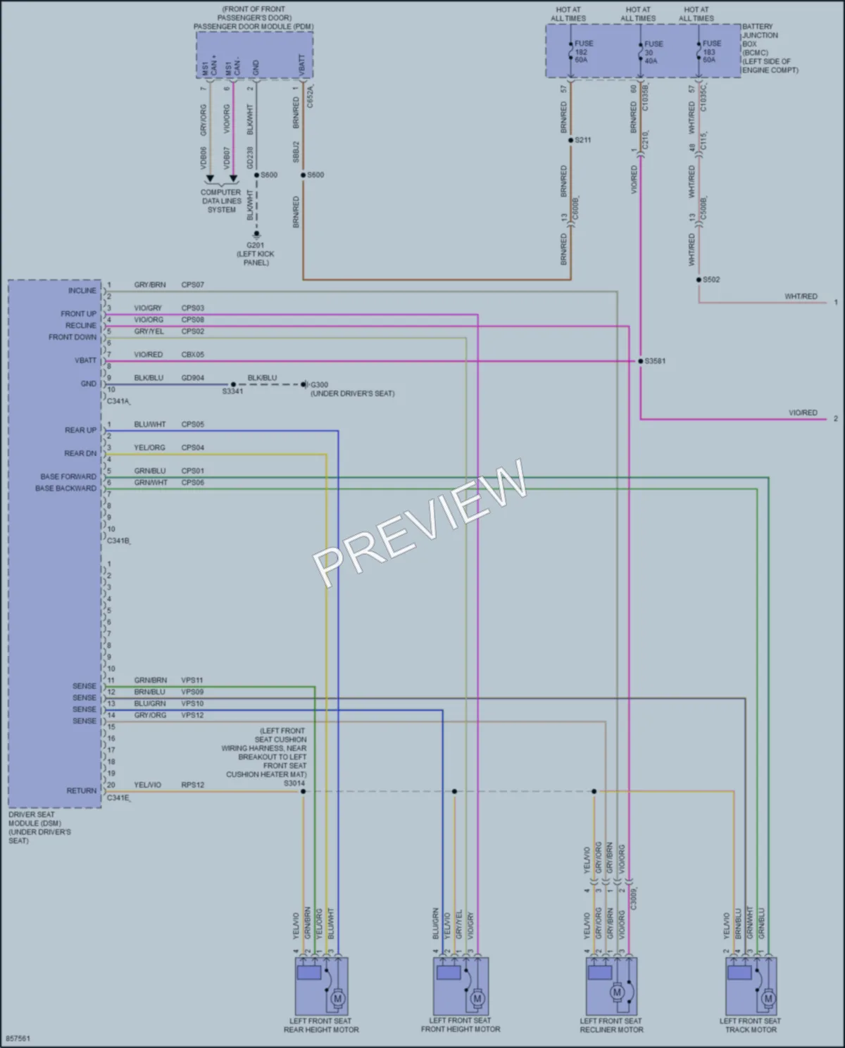 2024 Ford Ranger Memory Systems wiring diagram preview