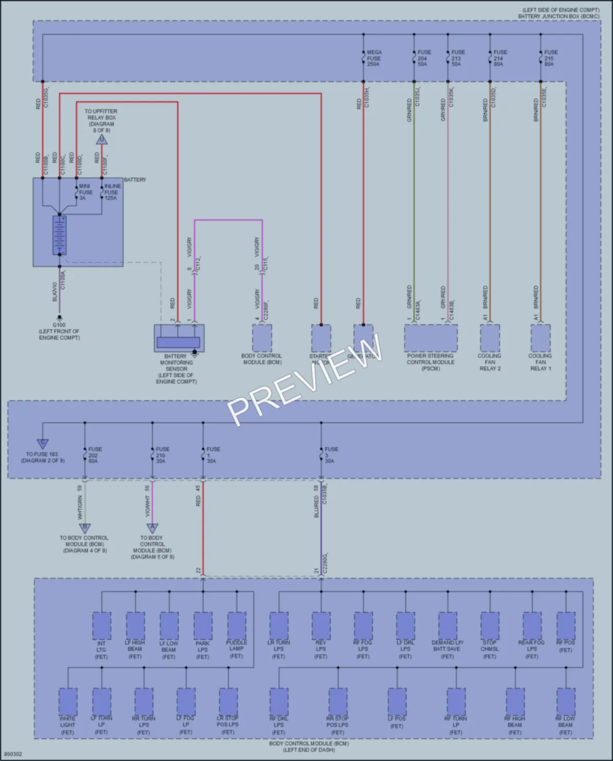 2024 Ford Ranger Power Distribution wiring diagram preview
