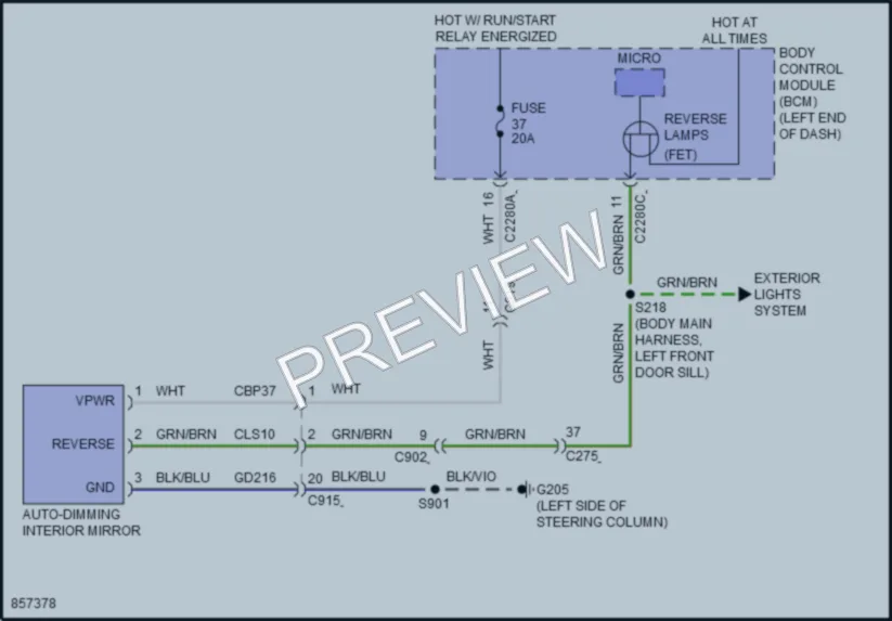 2024 Ford Ranger Power Mirrors wiring diagram preview