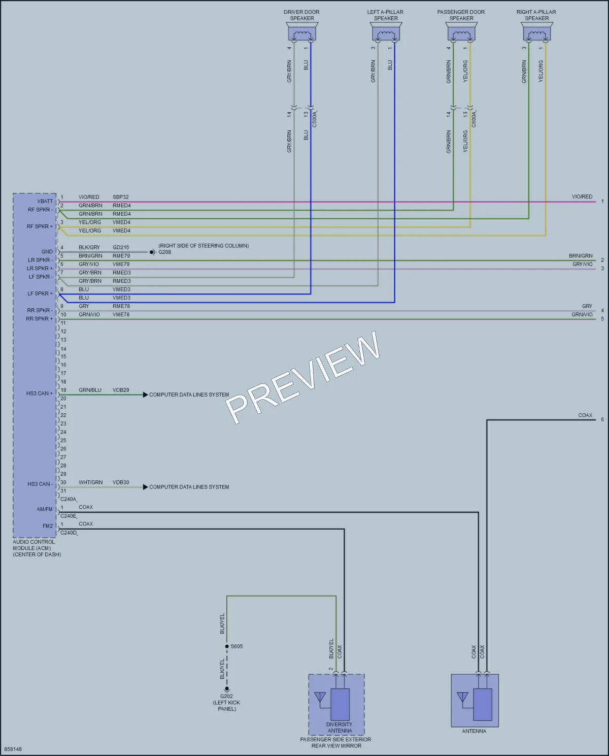 2024 Ford Ranger Radio wiring diagram preview
