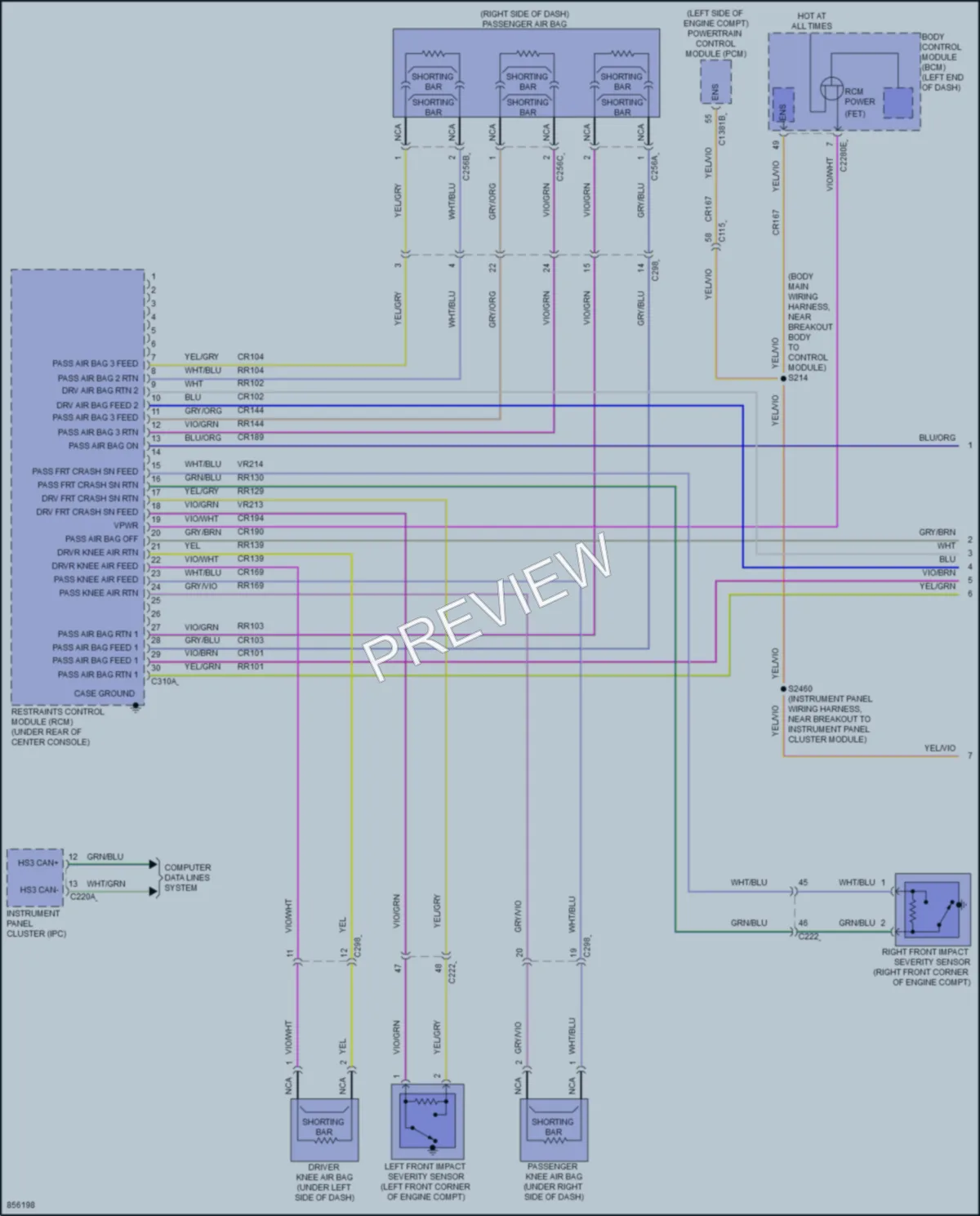 2024 Ford Ranger Supplemental Restraints wiring diagram preview