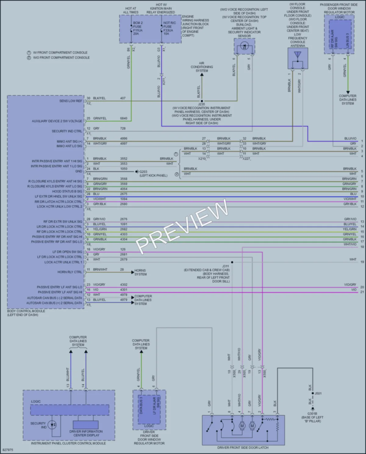 2024 GMC 1500Sierra Power Door Locks wiring diagram preview
