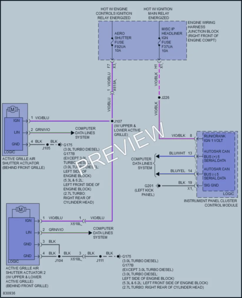2024 GMC 1500SierraDenali Active Bodyworks wiring diagram preview