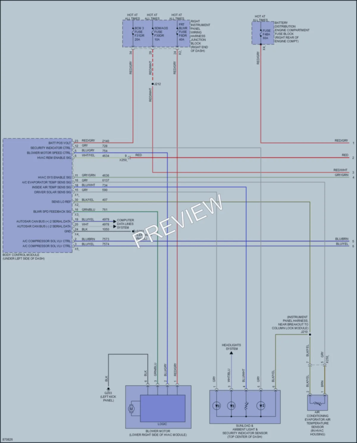 2024 GMC 2500HDSierra Air Conditioning wiring diagram preview