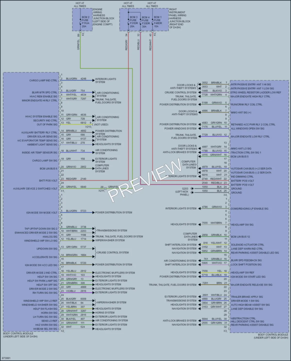 2024 GMC 2500HDSierra Body Control Modules wiring diagram preview