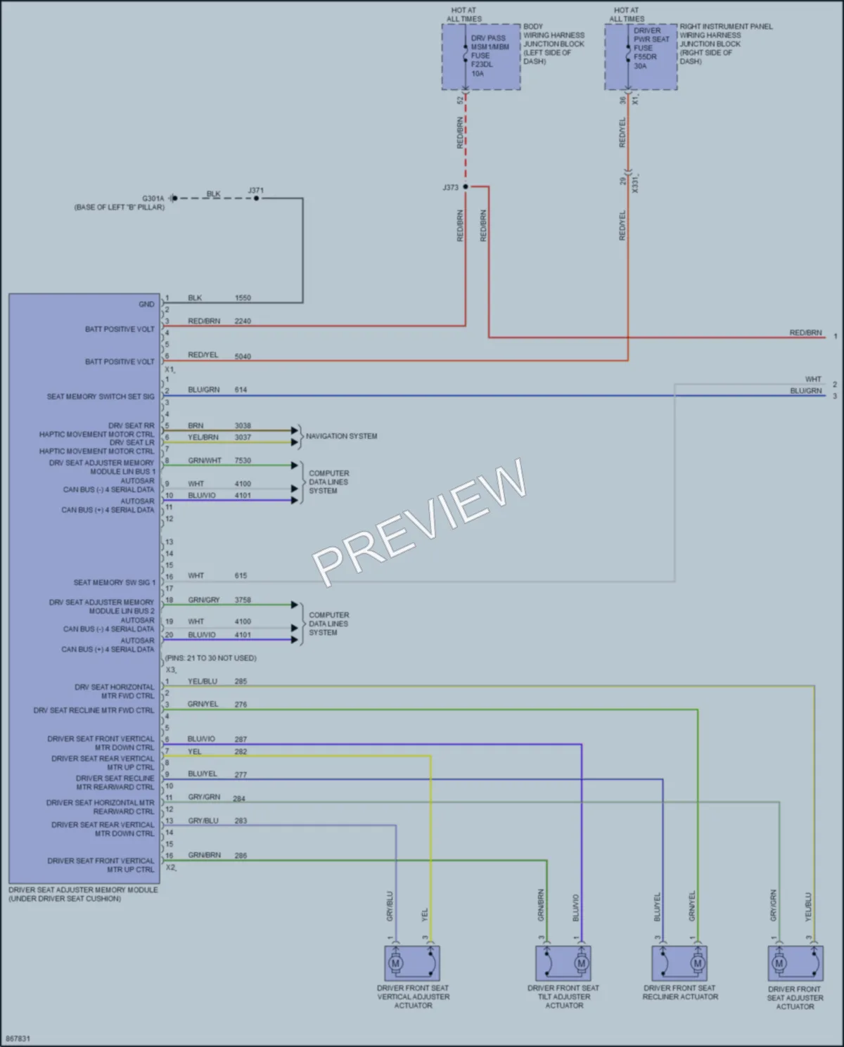 2024 GMC 3500HDSierra Memory Systems wiring diagram preview