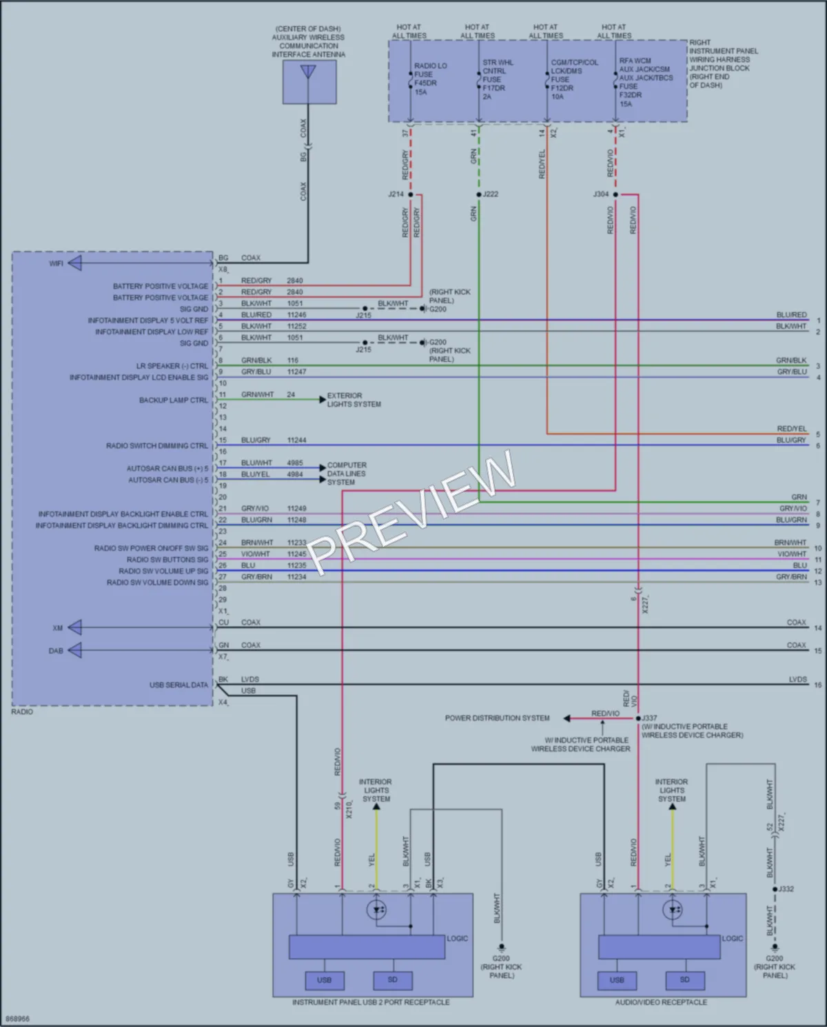 2024 GMC 3500HDSierra Radio wiring diagram preview