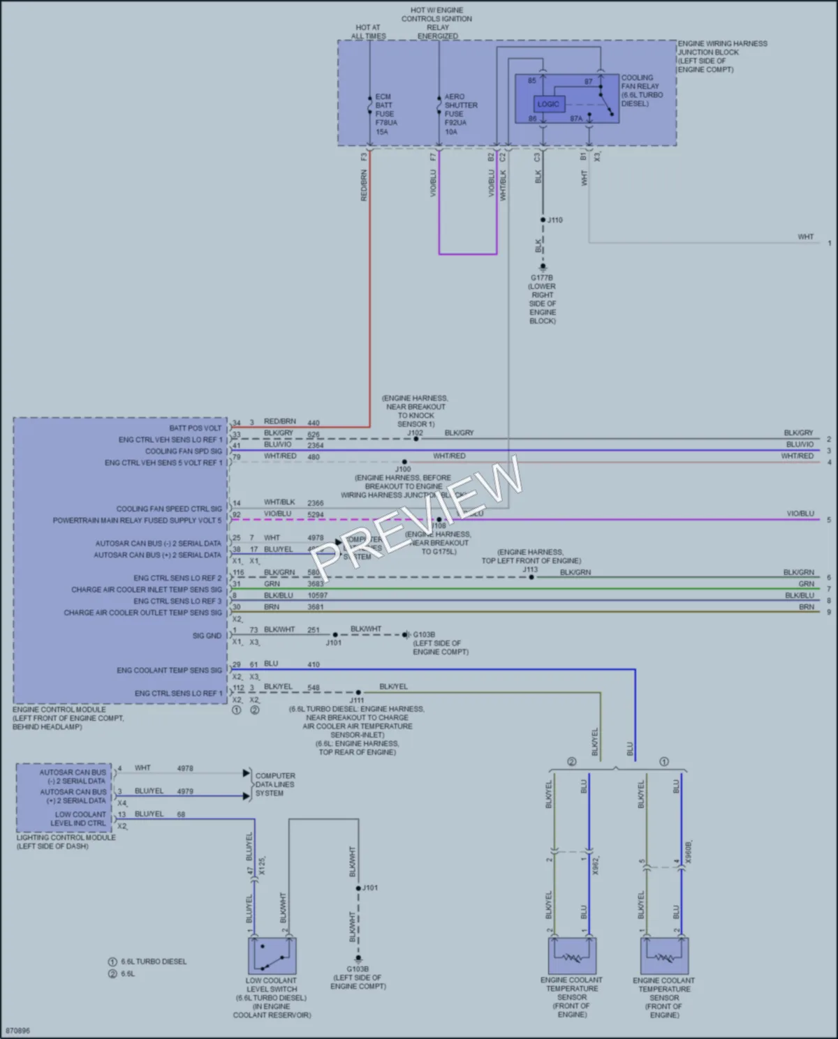 2024 GMC 3500HDSierraDenali Cooling Fan wiring diagram preview