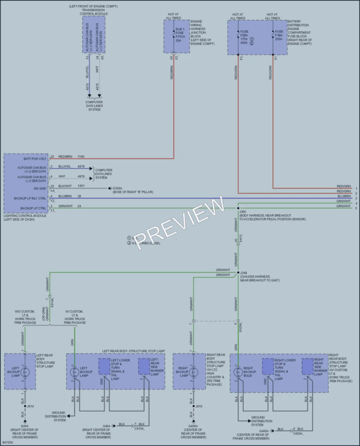 2024 GMC 3500HDSierraDenali Exterior Lights wiring diagram preview