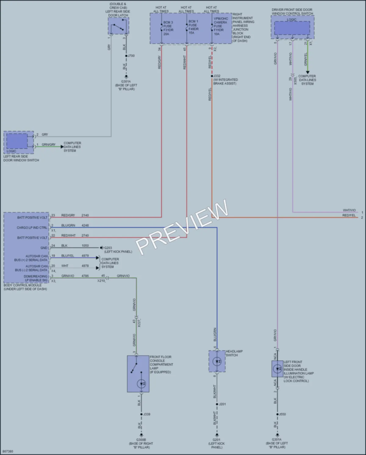 2024 GMC 3500HDSierraDenali Interior Lights wiring diagram preview