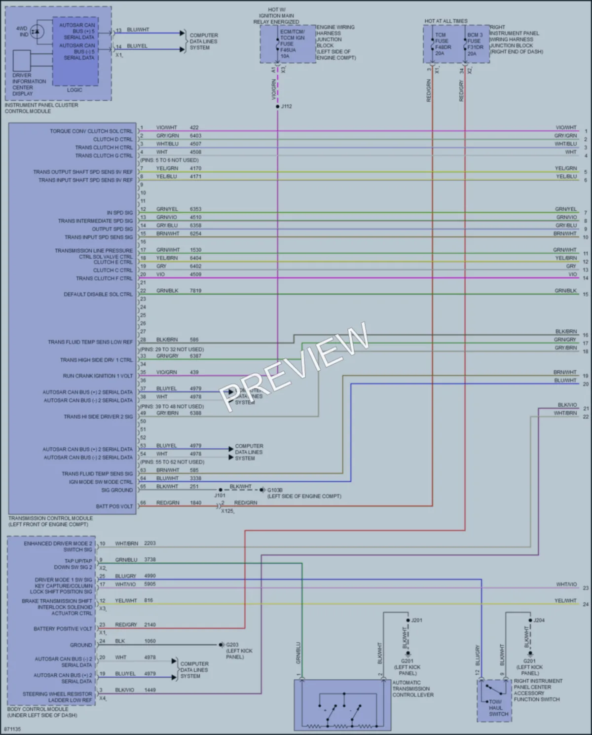 2024 GMC 3500HDSierraDenali Transmission wiring diagram preview