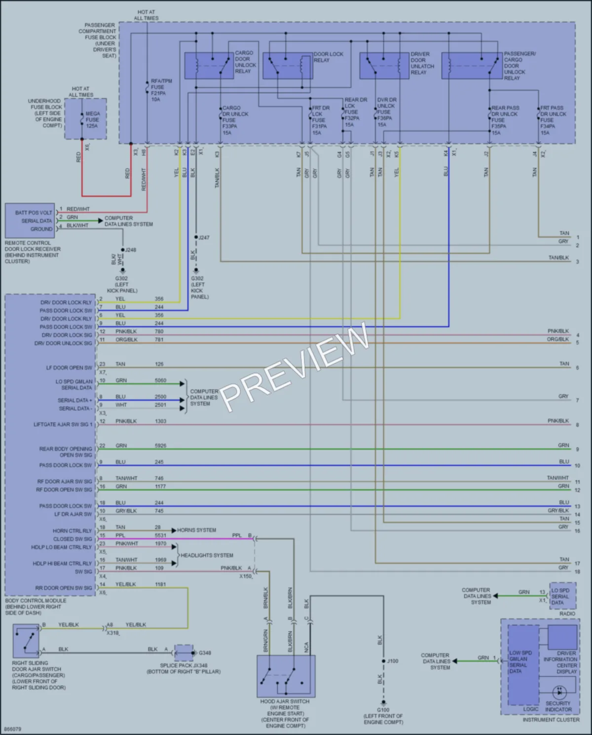 2024 GMC 3500Savana Power Door Locks wiring diagram preview