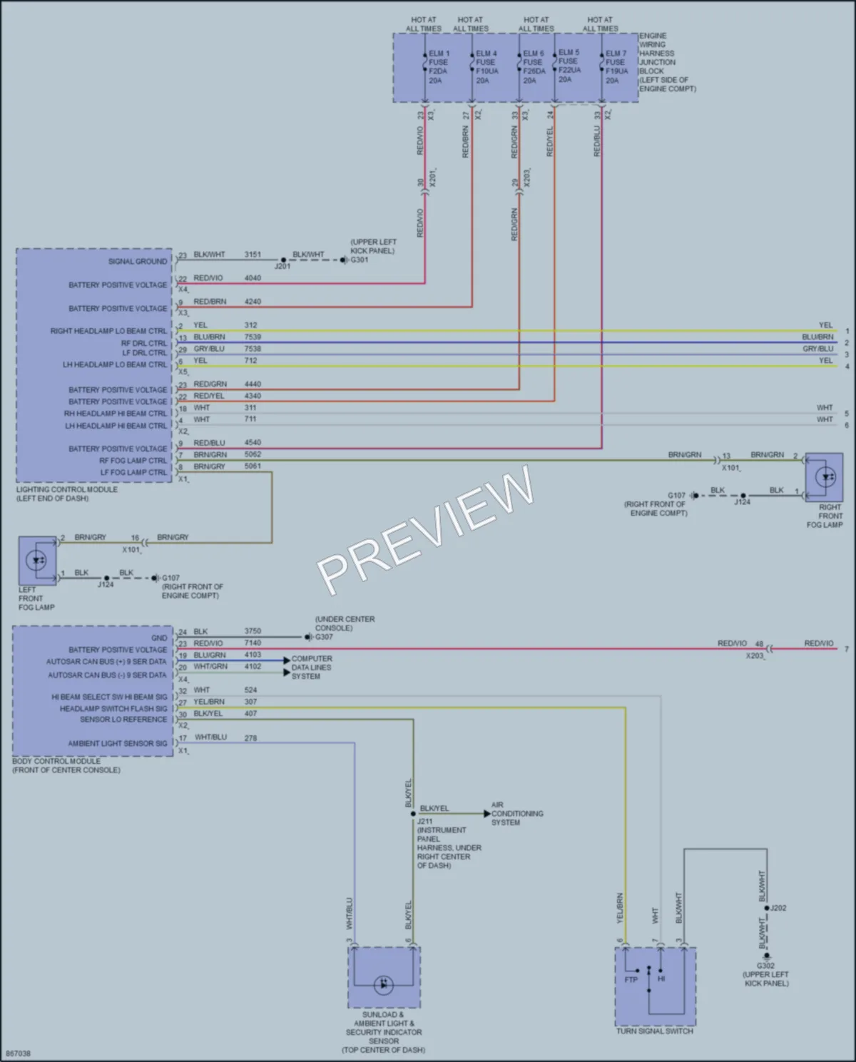 2024 GMC Acadia Headlights wiring diagram preview