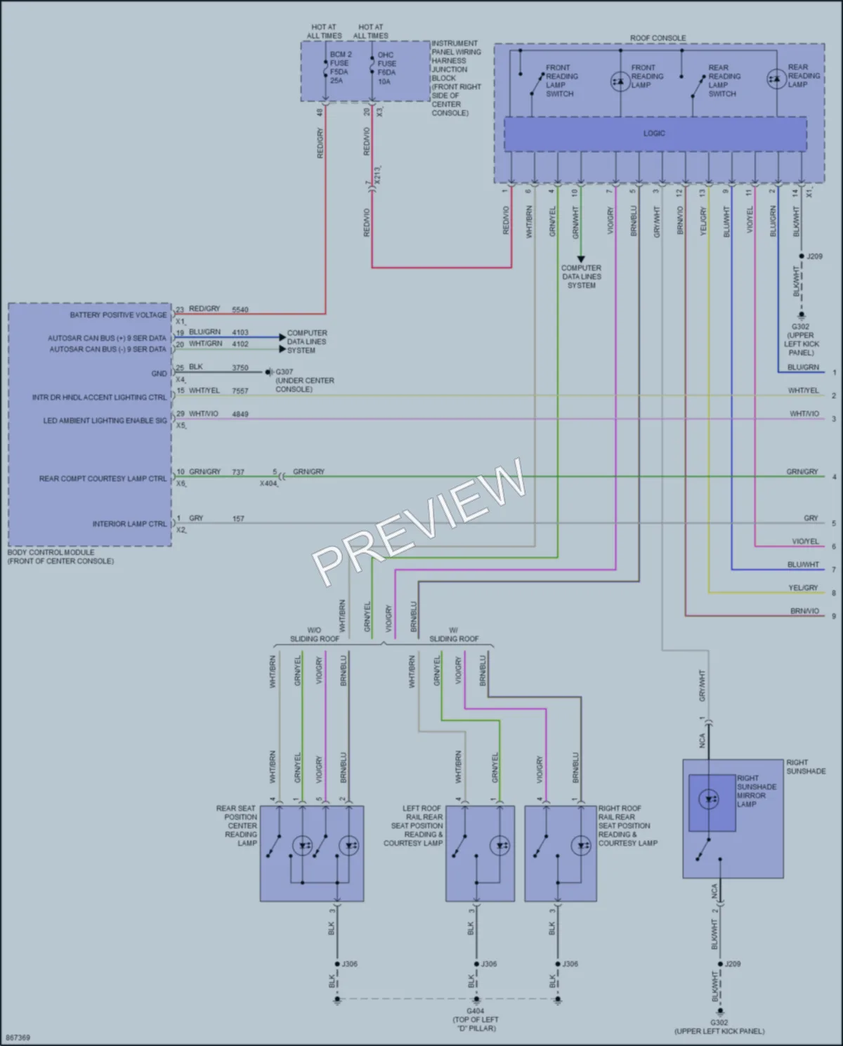 2024 GMC Acadia Interior Lights wiring diagram preview