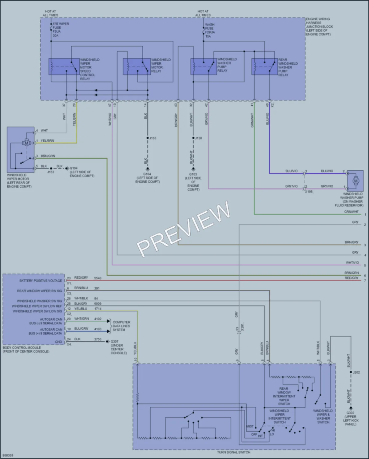 2024 GMC Acadia Wiper Washer wiring diagram preview