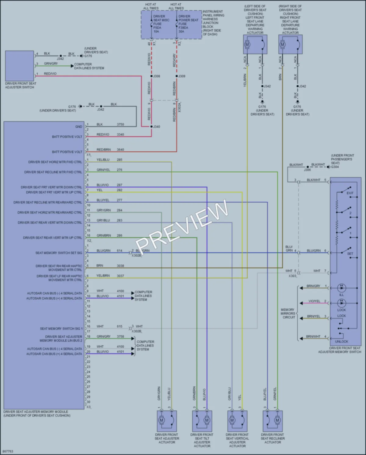 2024 GMC Canyon Memory Systems wiring diagram preview