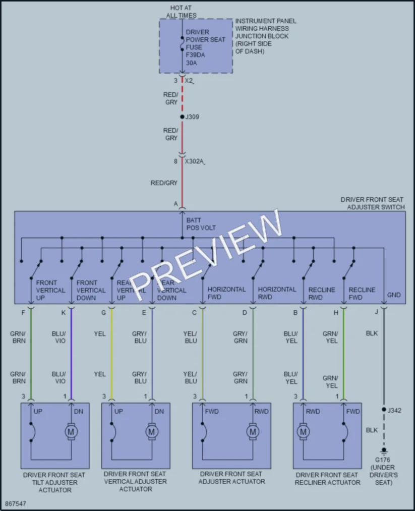 2024 GMC Canyon Power Seats wiring diagram preview