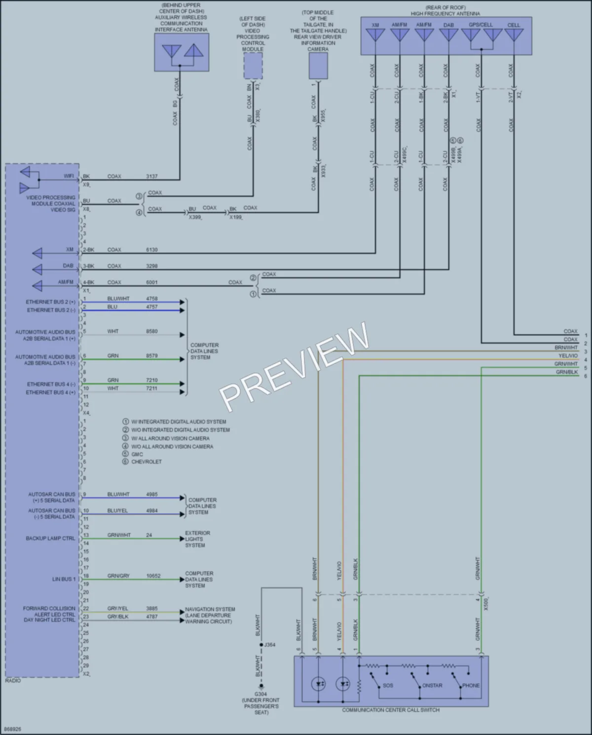 2024 GMC CanyonDenali Radio wiring diagram preview