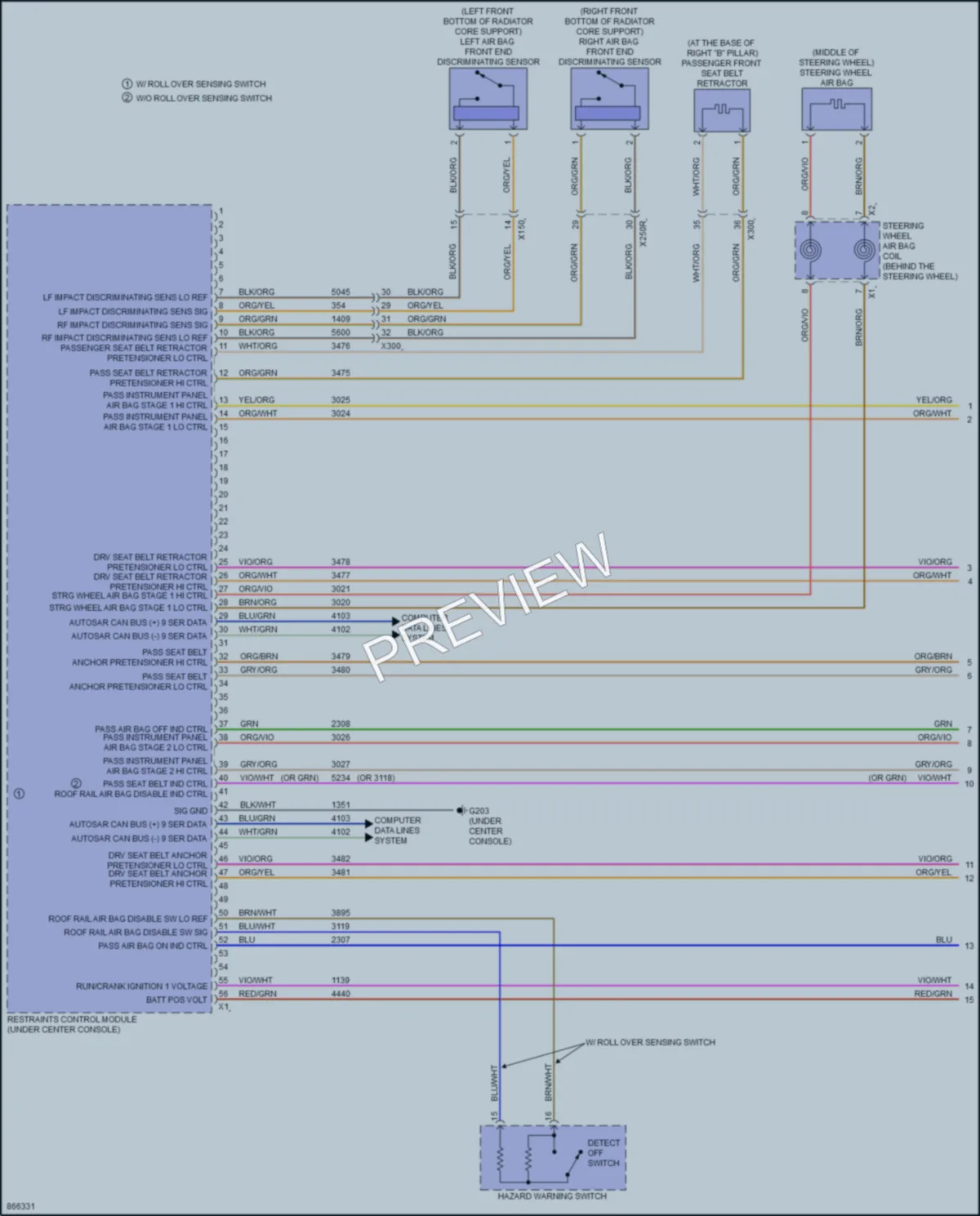 2024 GMC CanyonDenali Supplemental Restraints wiring diagram preview