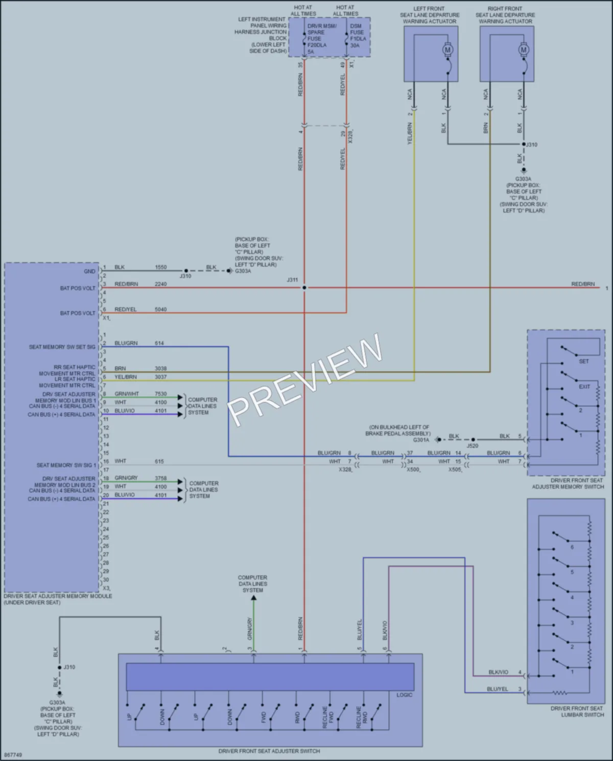 2024 GMC HummerEVSUV Memory Systems wiring diagram preview