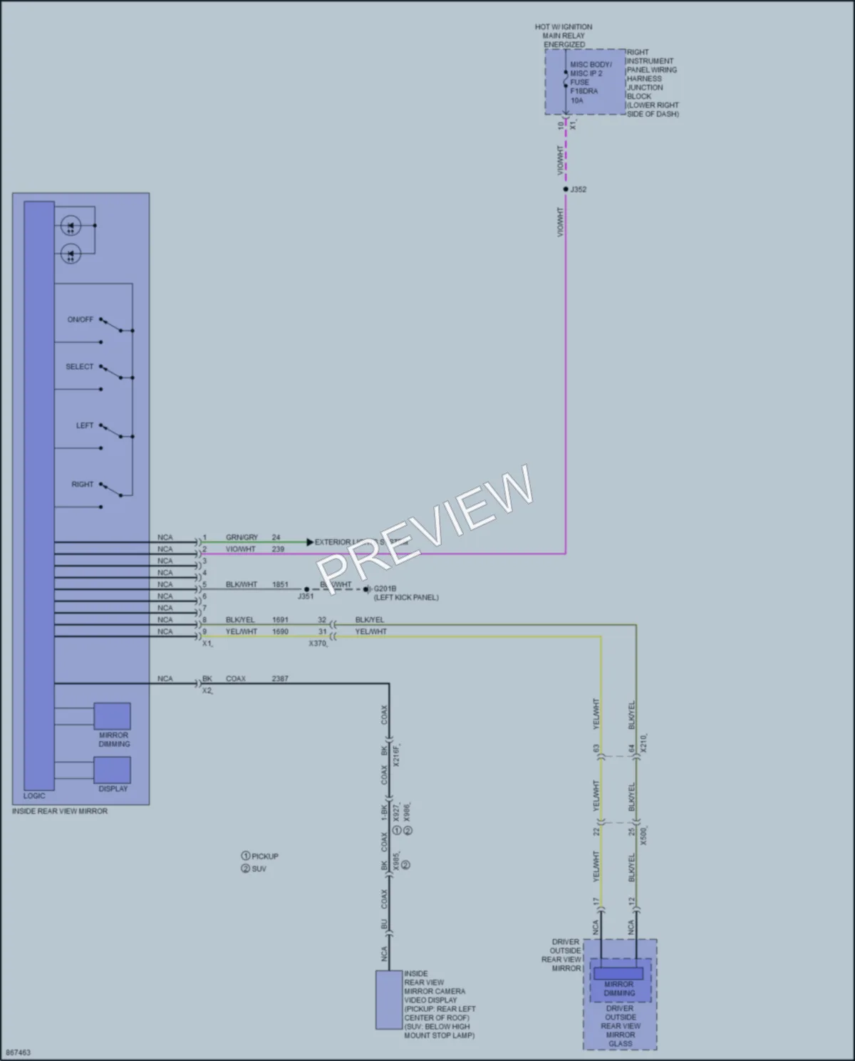 2024 GMC HummerEVSUV Power Mirrors wiring diagram preview