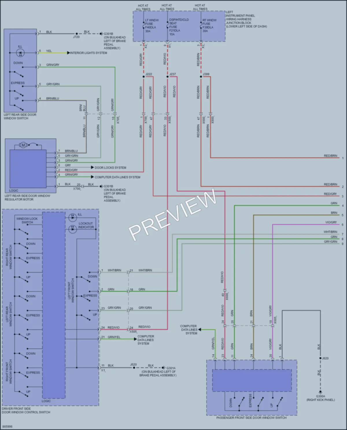 2024 GMC HummerEVSUV Power Windows wiring diagram preview