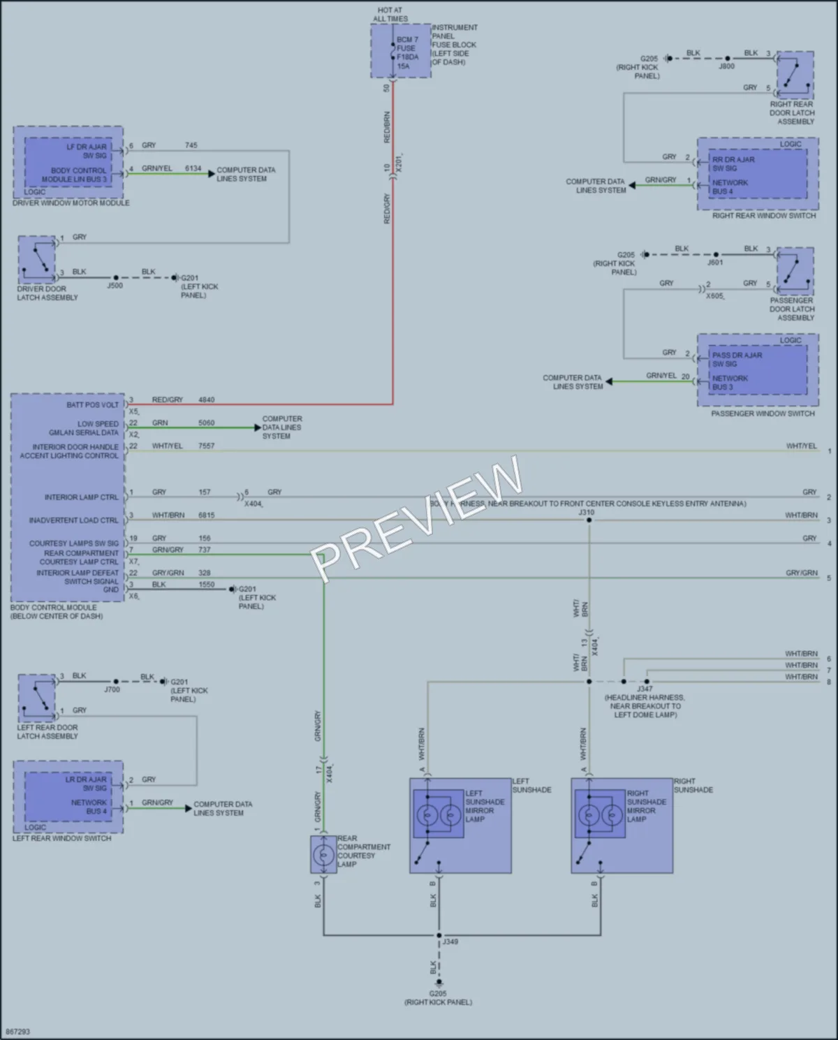 2024 GMC Terrain Interior Lights wiring diagram preview