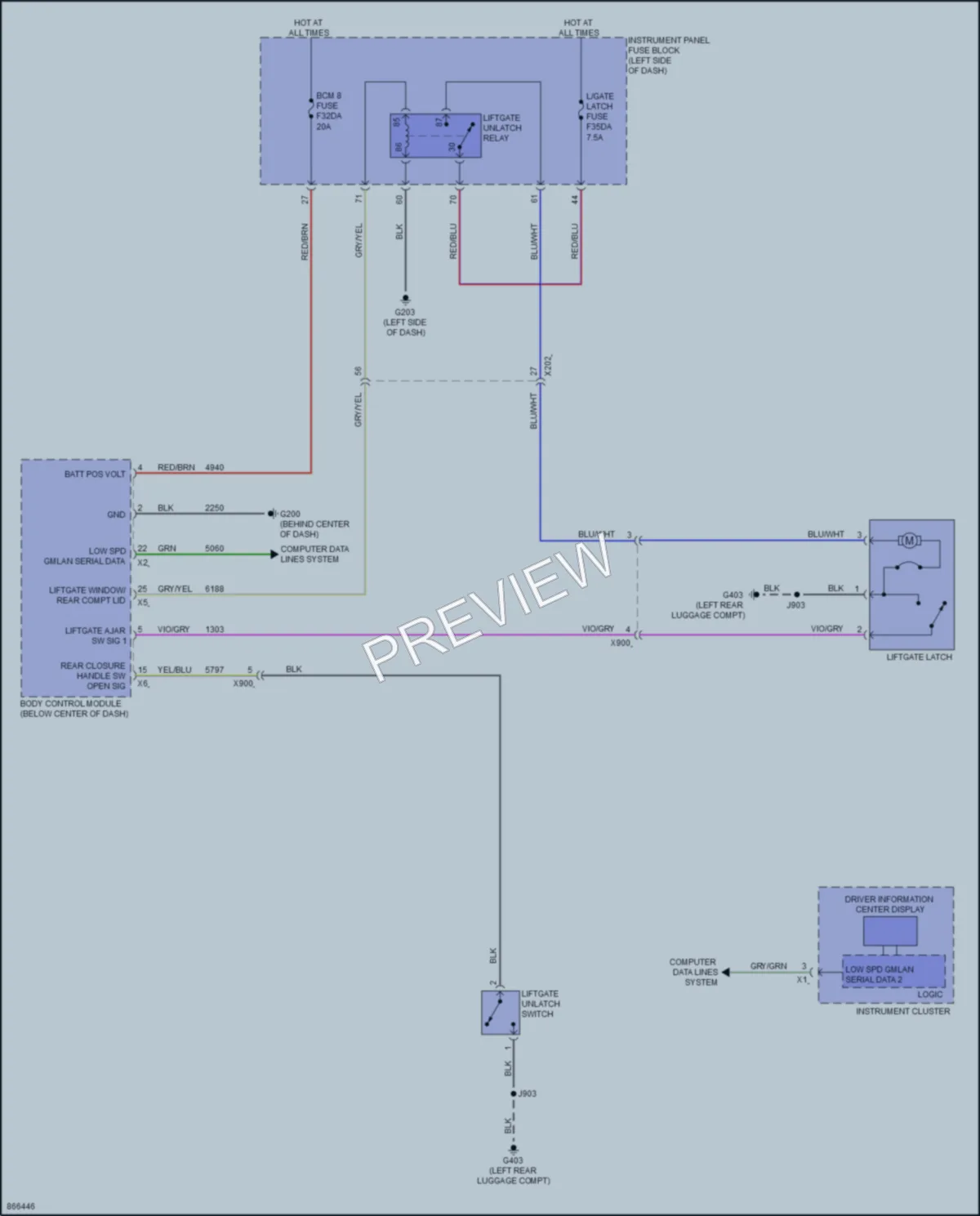 2024 GMC Terrain Trunk Tailgate Fuel Door wiring diagram preview