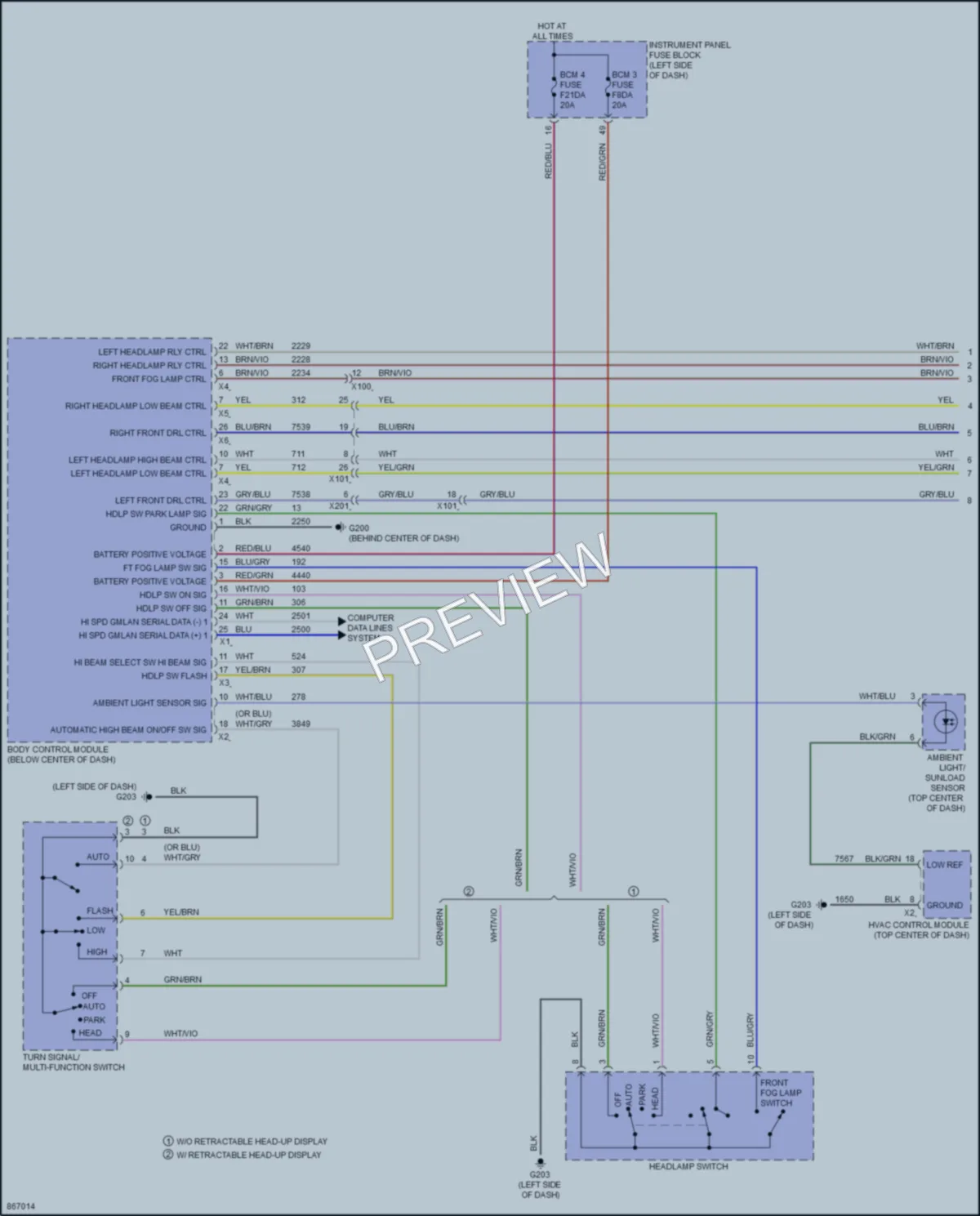 2024 GMC TerrainDenali Headlights wiring diagram preview