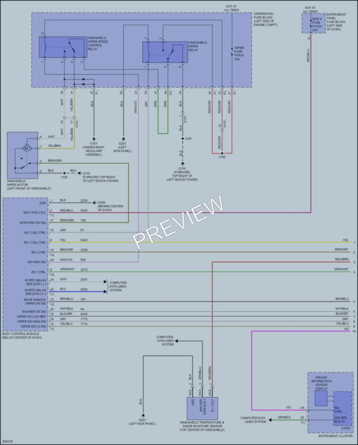 2024 GMC TerrainDenali Wiper Washer wiring diagram preview