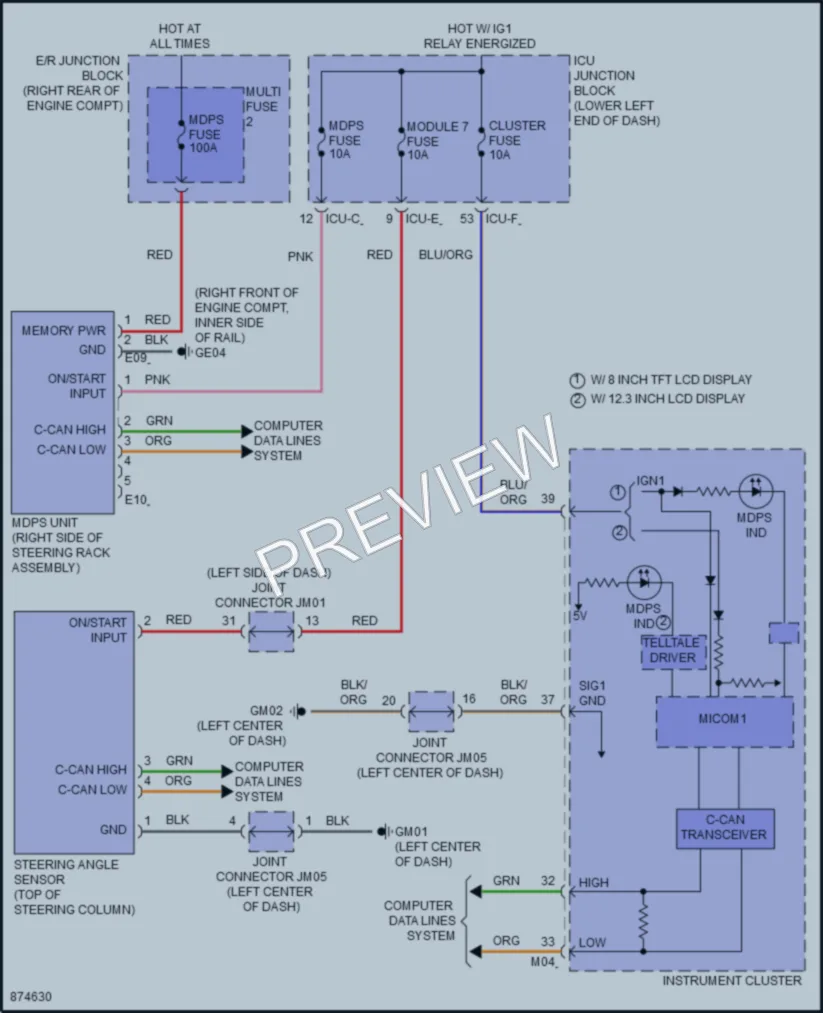 2024 Genesis G70 Electronic Power Steering wiring diagram preview