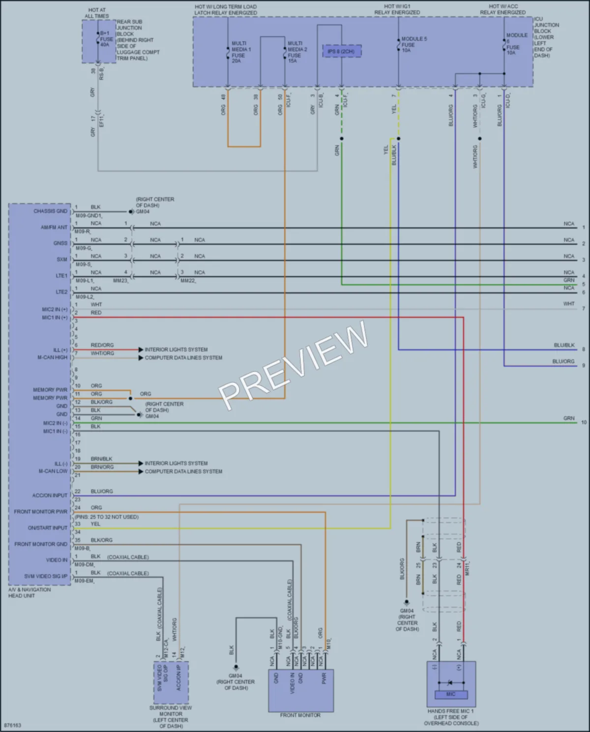 2024 Genesis G70 Navigation wiring diagram preview