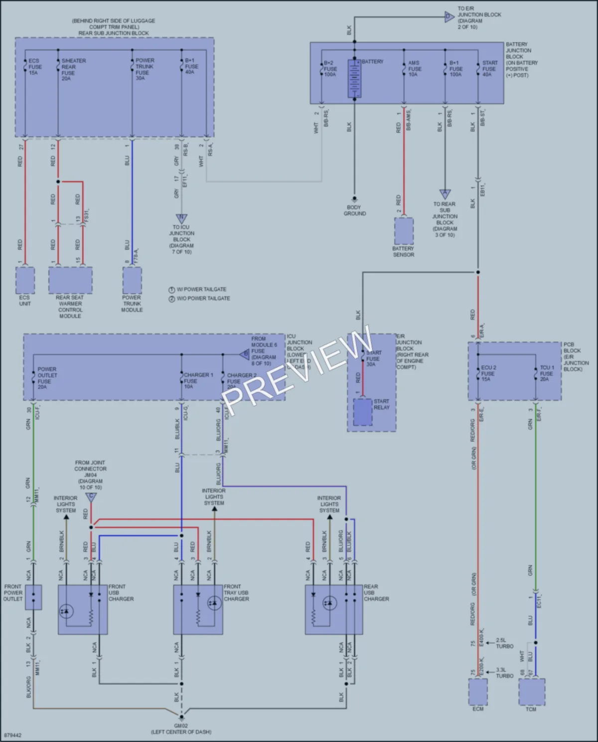 2024 Genesis G70 Power Distribution wiring diagram preview