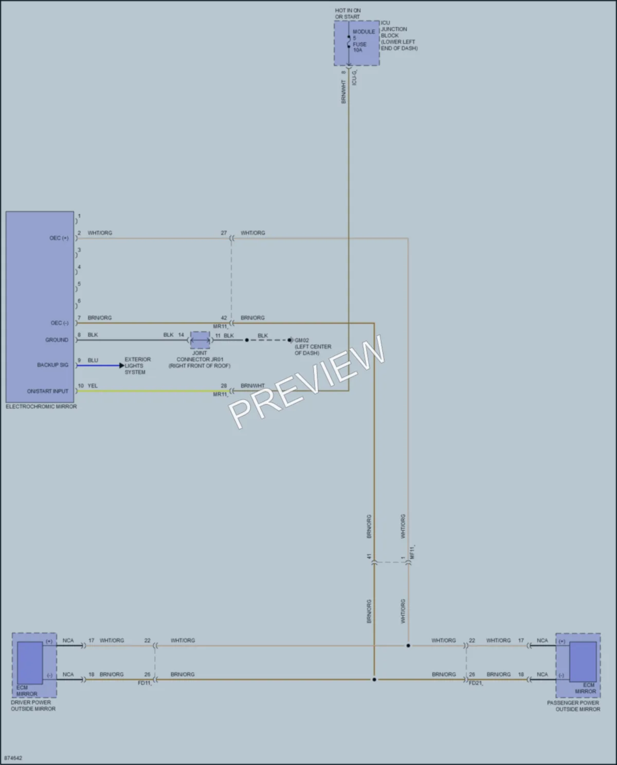 2024 Genesis G70 Power Mirrors wiring diagram preview