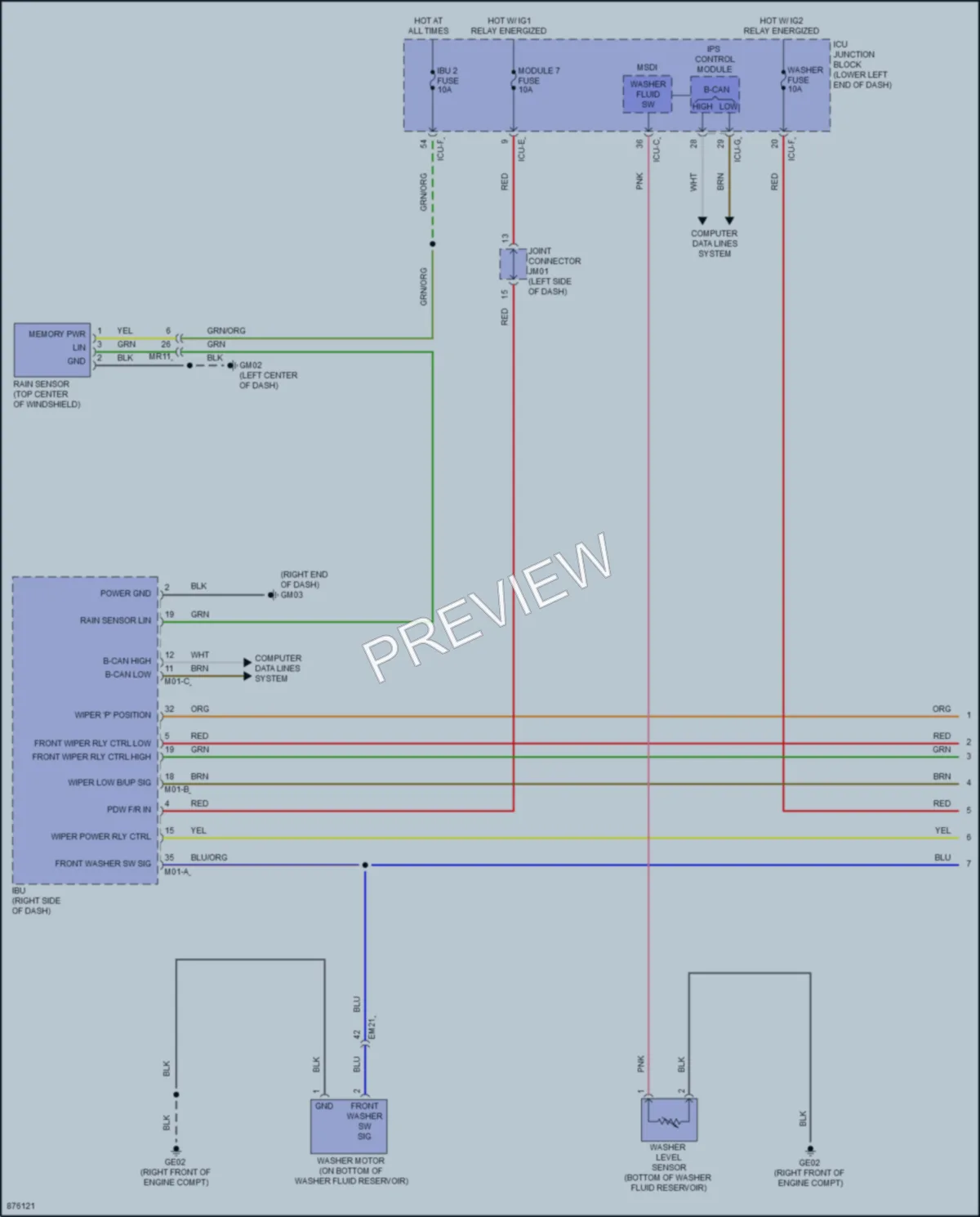 2024 Genesis G70 Wiper Washer wiring diagram preview