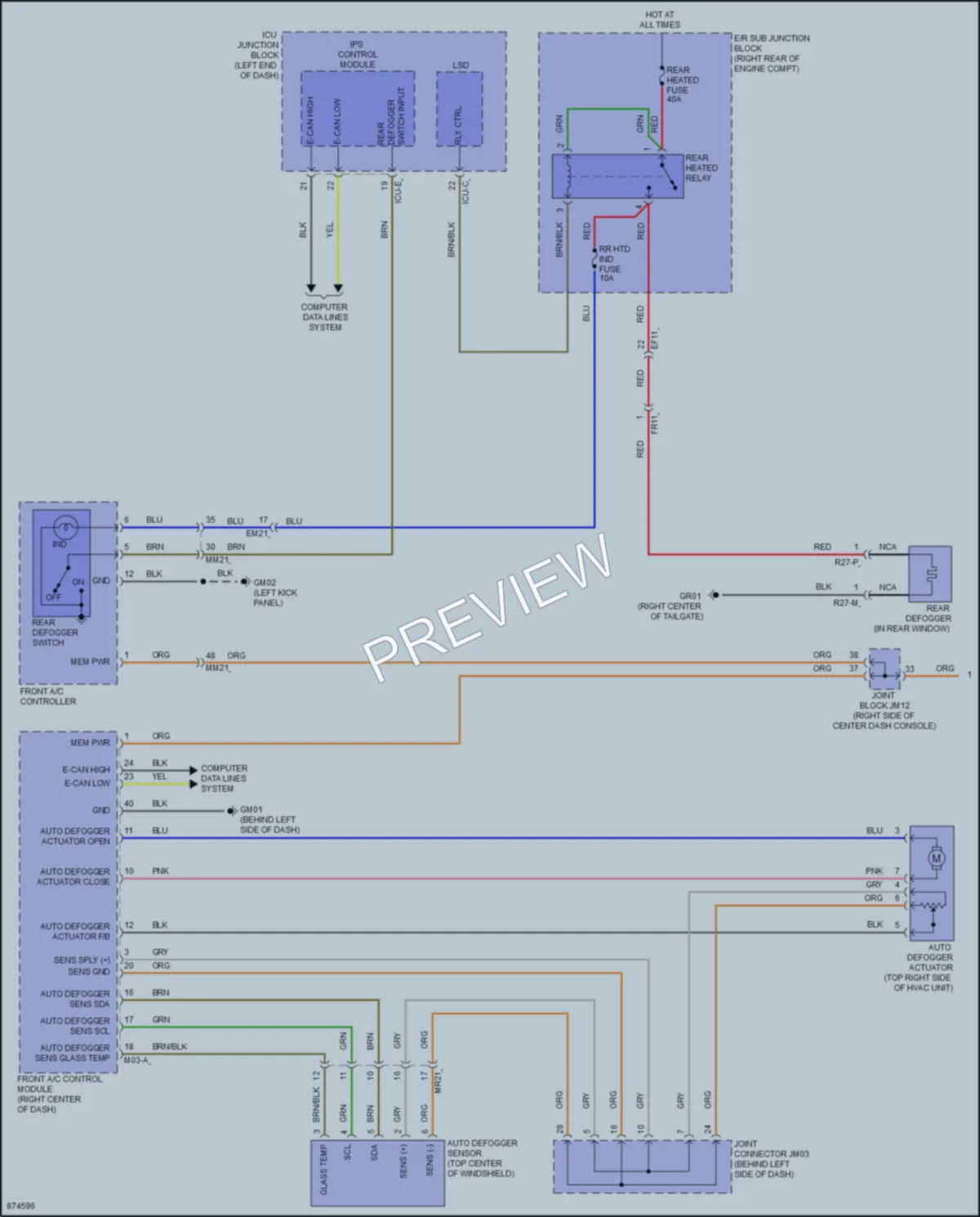 2024 Genesis GV80 Defoggers wiring diagram preview