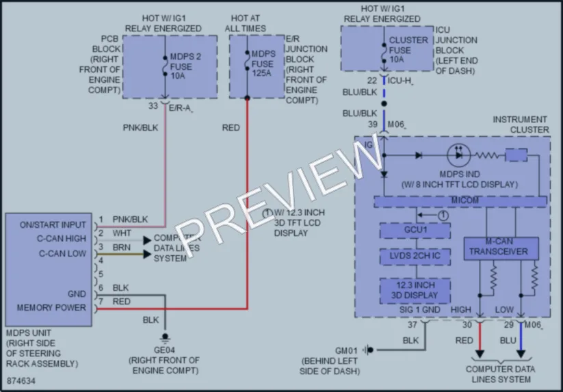 2024 Genesis GV80 Electronic Power Steering wiring diagram preview