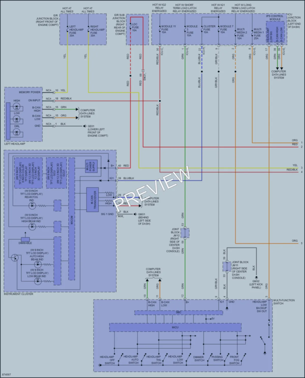 2024 Genesis GV80 Headlights wiring diagram preview