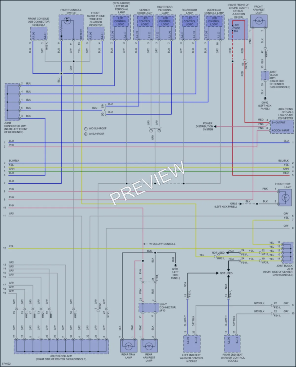 2024 Genesis GV80 Interior Lights wiring diagram preview