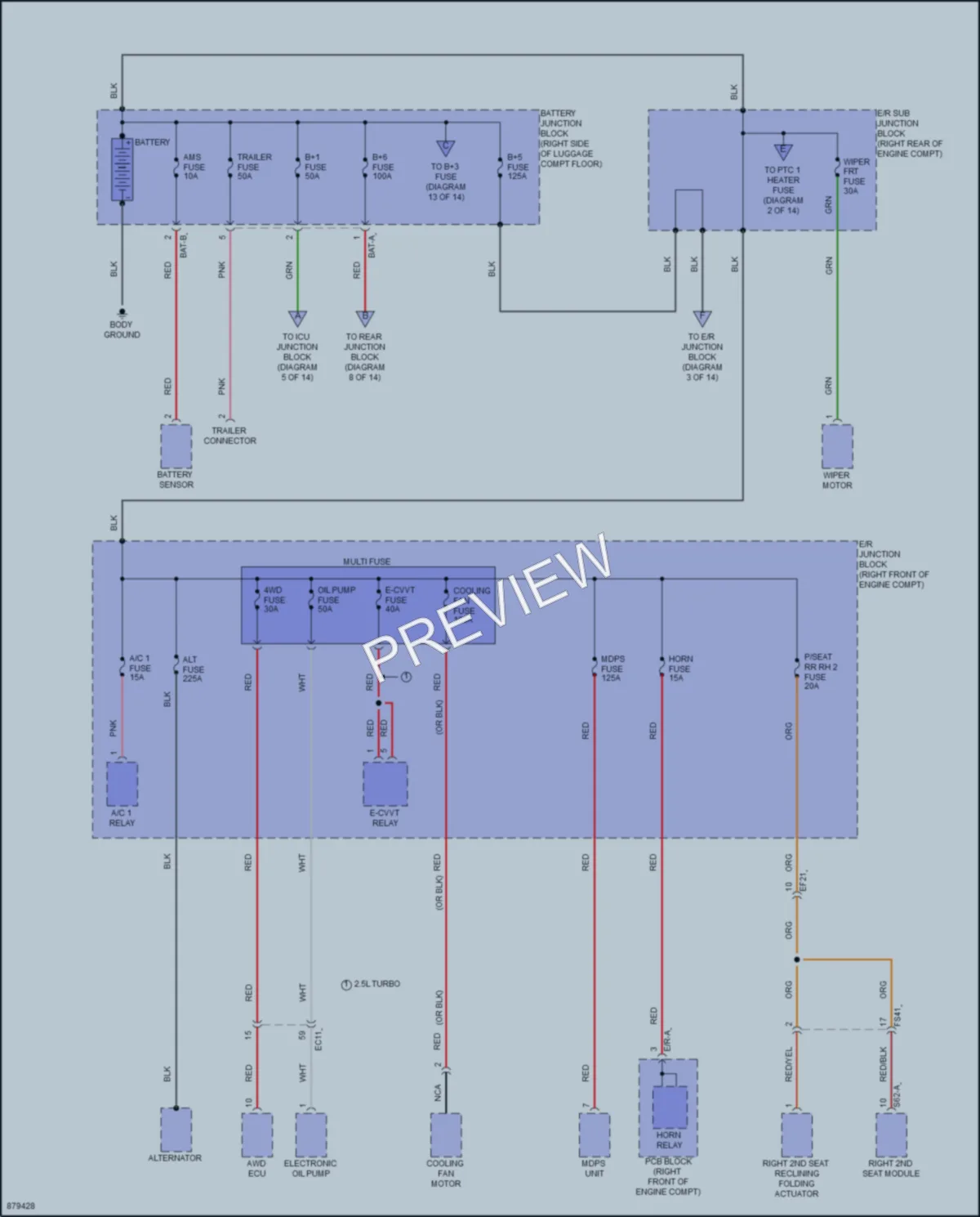 2024 Genesis GV80 Power Distribution wiring diagram preview