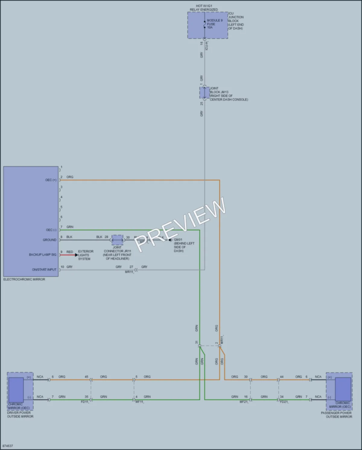 2024 Genesis GV80 Power Mirrors wiring diagram preview