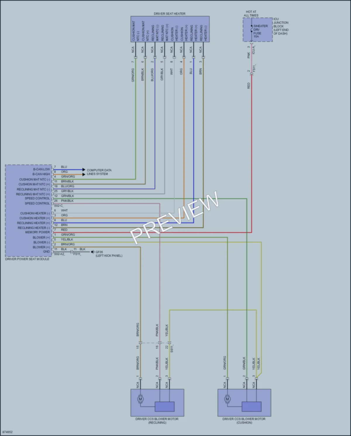 2024 Genesis GV80 Power Seats wiring diagram preview