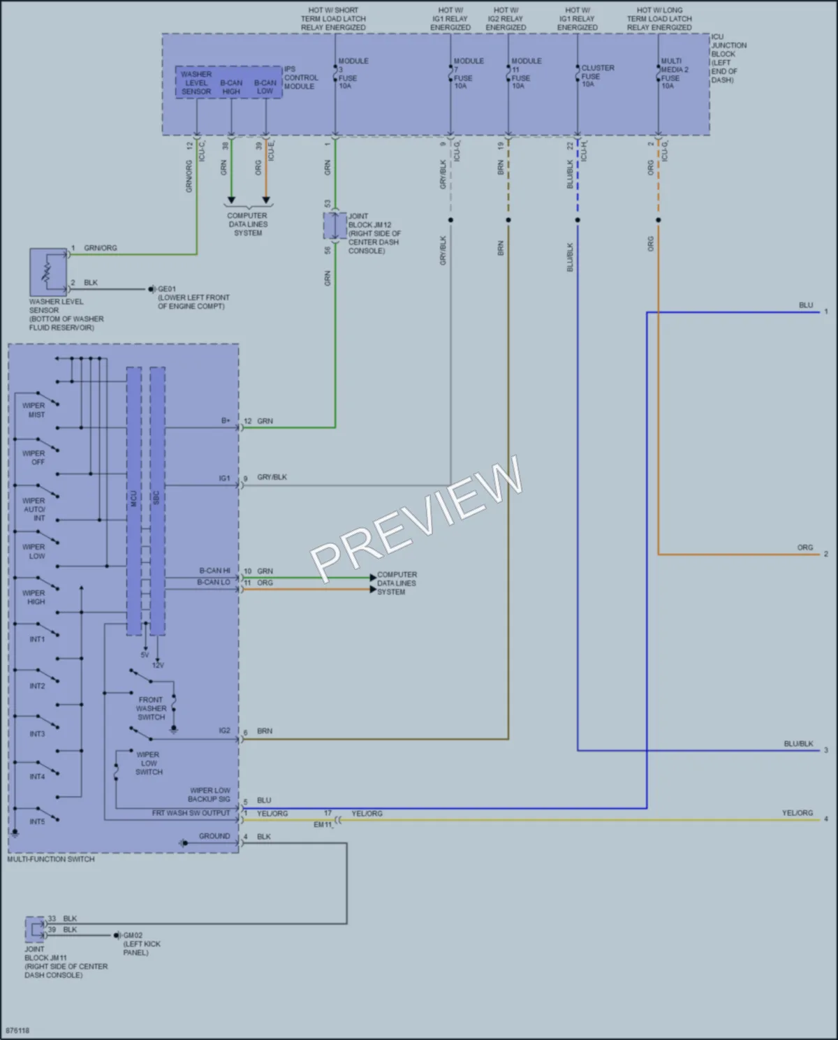 2024 Genesis GV80 Wiper Washer wiring diagram preview